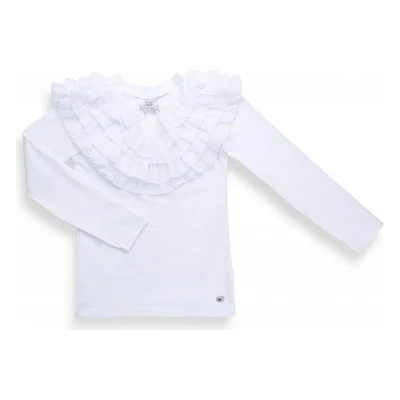 Кофта дитяча Breeze з шифоновими рюшами (9270-140G-white)