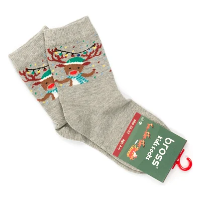 Шкарпетки дитячі Bross новорічні (10969-6-8-gray)