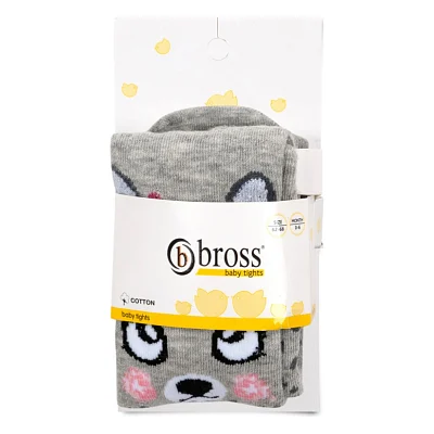 Колготки дитячі Bross з котиком (17601-0-6G-gray)
