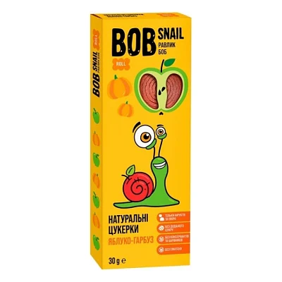 Цукерка Bob Snail Равлик Боб Яблучно-Гарбуз 30 г (4820162520255)