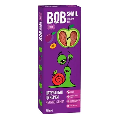 Цукерка Bob Snail Равлик Боб Яблучно-Слива 30 г (4820162520279)