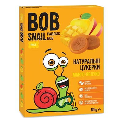 Цукерка Bob Snail Мангово-яблучні 60 г (1740788)