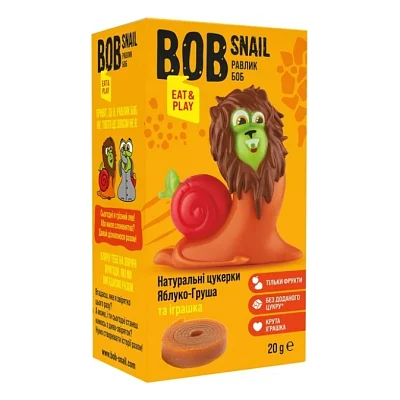 Цукерка Bob Snail Eat&Play яблучно-грушеві + іграшка 20 г (4820219342748)