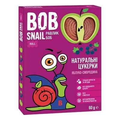Цукерка Bob Snail Яблуко, чорна смородина 60 г (1740744)