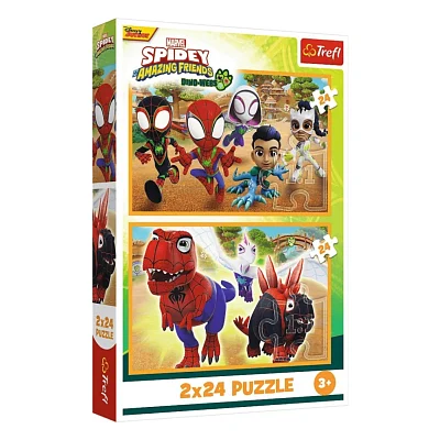 Пазл Trefl Marvel Спайді та динозаври 2х24 елемента (5900511344325)
