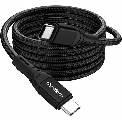 Дата кабель USB-C to USB-C 1.0m PD100W premium black Choetech (XCC-1008)