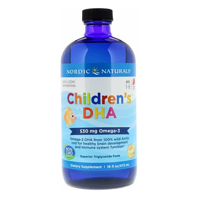 Жирні кислоти Nordic Naturals Риб'ячий жир (ДГК) для Дітей, зі Смаком Полуниці, Children's (NOR-02724)