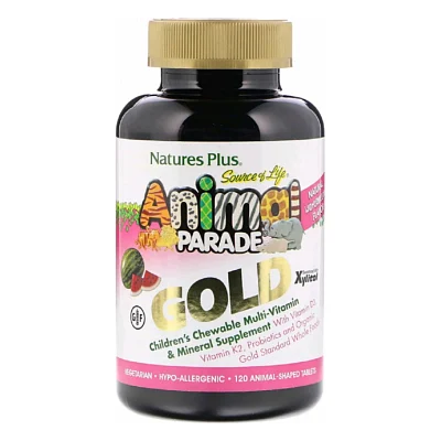 Мультивітамін Natures Plus Мультивітаміни для Дітей, Смак Кавуна, Animal Parade Gold, 1 (NAP-29938)