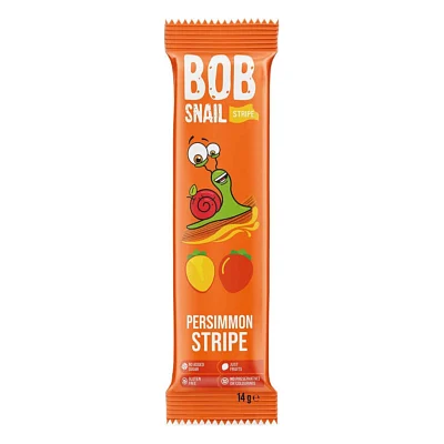 Цукерка Bob Snail Равлик Боб Хурма страйп, 14 г (4820219342458)